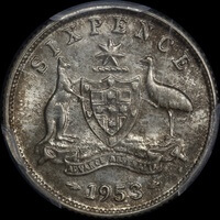1953 Sixpence Gem Unc (PCGS MS65)