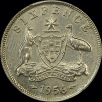 1956 Melbourne Proof Sixpence PCGS PR65