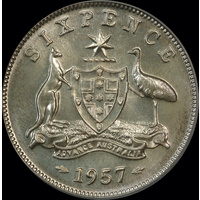 1957 Melbourne Proof Sixpence PCGS PR64