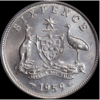 1959 Sixpence Gem Unc (PCGS MS65)