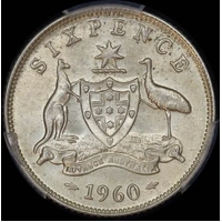 1960 Sixpence Choice Unc (PCGS MS64)