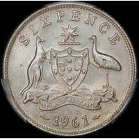 1961 Sixpence Gem Unc (PCGS MS66)