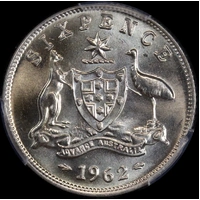 1962 Sixpence Choice Unc (PCGS MS64)