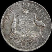 1914 Shilling about VF