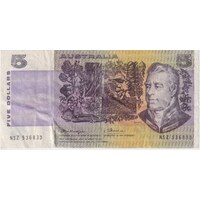 1976 $5 Note Gothic Side Knight/Wheeler NSZ First prefix R206bF Very Fine