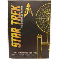 Tuvalu 2016 Silver 1oz High Relief Coin Star Trek - U.S.S Enterprise NCC-1701