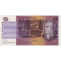 1983 $5 Note Johnston/Stone PDU 1st Prefix R208F good EF
