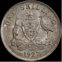 1927 Shilling about Unc