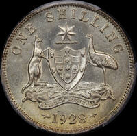 1928 Shilling Choice Unc (PCGS MS64)