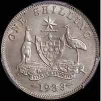 1933 Shilling Choice Unc PCGS MS64