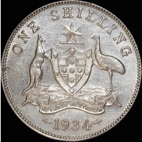 1934 Shilling good EF