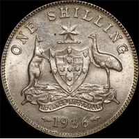 1936 Shilling about Unc