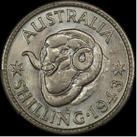 1943-S Shilling Gem Unc (PCGS MS65)