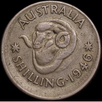 1946 Shilling 2.80mm Offstrike Error about VF
