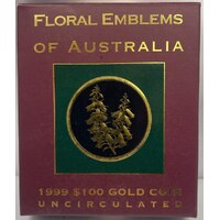 1999 100 Dollar Gold Unc Coin Floral Emblems - Common Heath