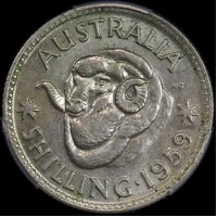 1959 Shilling Uncirculated (PCGS MS62)