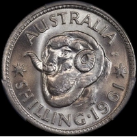 1961 Shilling Gem Unc (PCGS MS65)