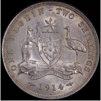 1914-H Florin about Unc