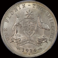 1914-H Florin Choice Unc (PCGS MS63+)