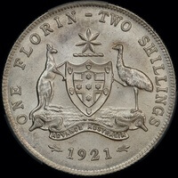 1921 Florin Choice Unc PCGS MS63