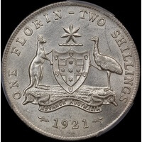 1921 Florin Unc PCGS MS62