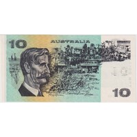 1974 $10 Note Wet Ink Transfer Error Australia Phillips/Wheeler R305 Extremely Fine