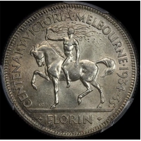 1934/5 Florin Melbourne Centenary Choice Unc (PCGS MS63)