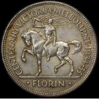 1934/5 Florin Melbourne Centenary Very Fine