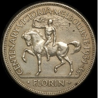 1934/5 Florin Melbourne Centenary Very Fine