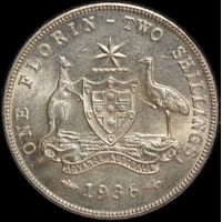 1936 Florin about Unc
