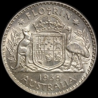 1938 Florin about Unc