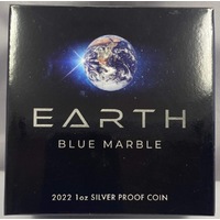 Niue 2022 1oz Silver Proof Coin Earth - Blue Marble