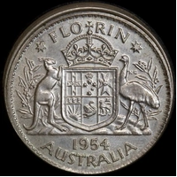1954 Florin 2mm Offstrike Rim Error Extremely Fine