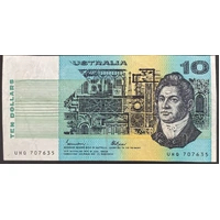 1985 $10 Note Print Obstruction Error Johnston/Fraser R309 Extremely Fine