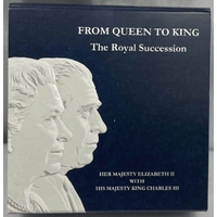 Barbados 2022 1oz Fine Silver Coin From Queen to King - The Royal Succession