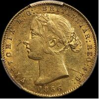 1866 Sydney Mint Type II Half Sovereign PCGS AU53