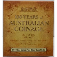 2010 1 Dollar Silver Proof Coin 100 Years of Coinage