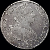 Bolivia 1795 Silver 8 Reales KM# 73 about VF