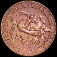 1929 Copper Medallion Western Australia Centenary Carlisle# 1929/2 Uncirculated