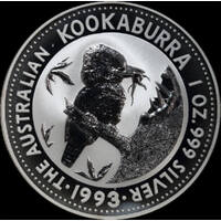 1993 Silver 1 Ounce Unc Kookaburra Coin