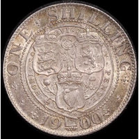 1900 Silver Shilling Victoria S#3940a about Unc
