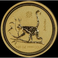 2004 Gold Lunar Twentieth Ounce Specimen Coin Monkey