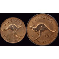 1961 Perth Proof Pair Penny & Halfpenny (PCGS PR65RD)