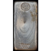Perth Mint Silver 50ozt Cast Ingot 99.9% Pure