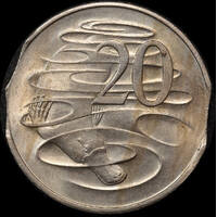 1966 Twenty Cent Triple Clipped Planchet Error about Unc