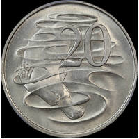 1966 20 Cent Wavy Baseline Gem Unc (PCGS MS65)