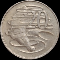 1966 Twenty Cent Wavy Baseline good VF