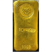 Vintage Gold Ten Ounce Cast Ingot Perth Mint 99.60%