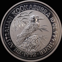 1992 Silver Ten Ounce Specimen Kookaburra