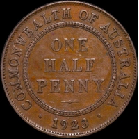 1923 Halfpenny about VF
